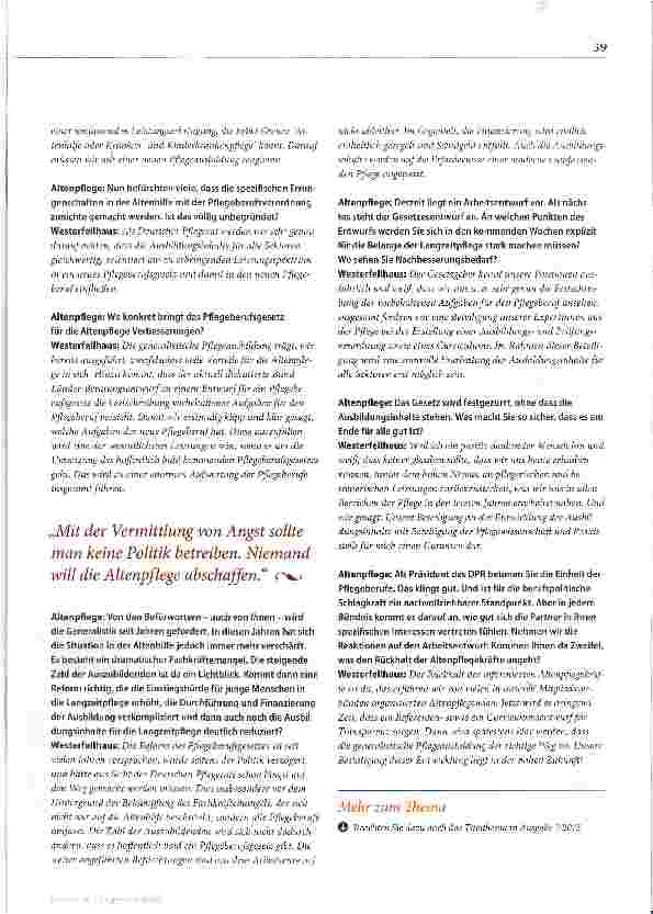 Vorschauseite 2: Eine Aufwertung aller Pflegeberufe