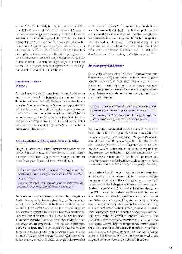 Vorschauseite 2: Tumorund Nichttumorpatienten - haben sie glei-chermassen Zugang zu Palliative Care? Eine qualitative Studie in Schweizerischen Hausarztpraxen