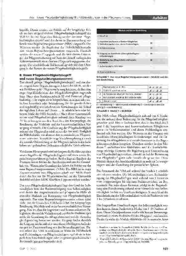 Vorschauseite 2: Neuer Pflegebedürftigkeitsbegriff und Entwicklungen in der Pflegeversicherung