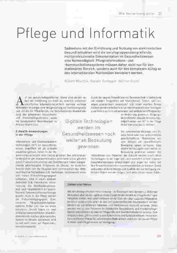 Vorschauseite 1: Pflege und Informatik