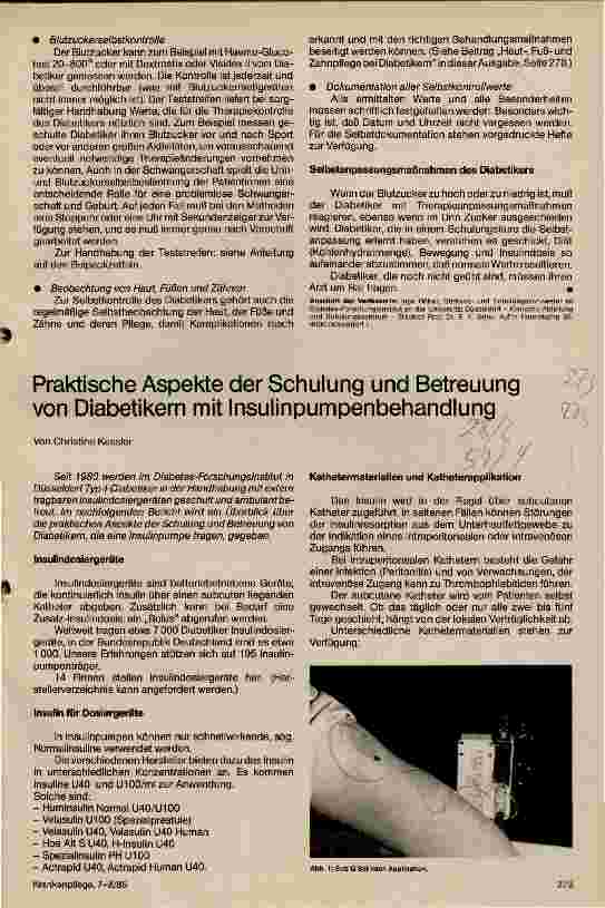 Vorschauseite 1: Praktische Aspekte der Schulung und Betreuung von Diabetikern mit Insulinpumpenbehandlung