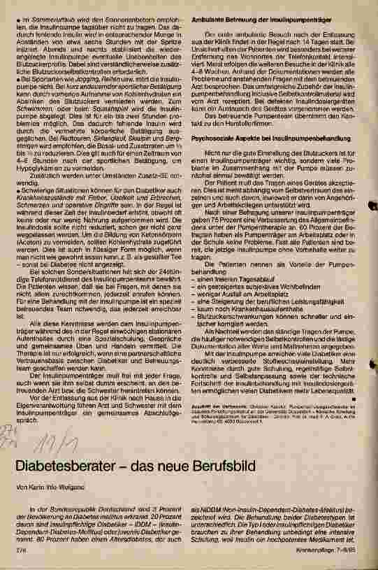 Vorschauseite 4: Praktische Aspekte der Schulung und Betreuung von Diabetikern mit Insulinpumpenbehandlung