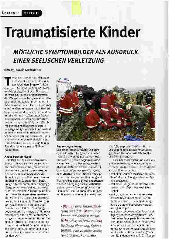 Vorschauseite 1: Traumatisierte KinderMÖGLICHE SYMPTOMBILDER ALS AUSDRUCK EINER SEELISCHEN VERLETZUNG