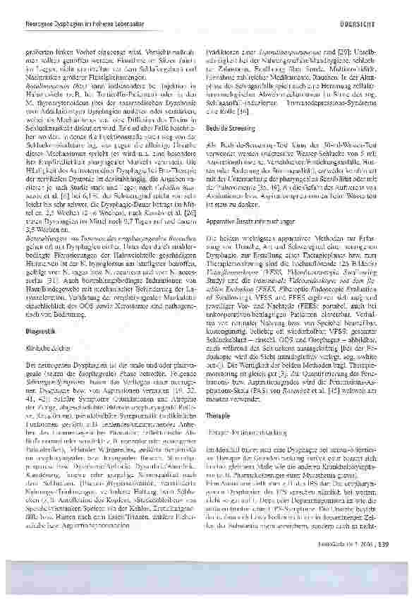 Vorschauseite 5: Neurogene Dysphagien im höheren Lebensalter