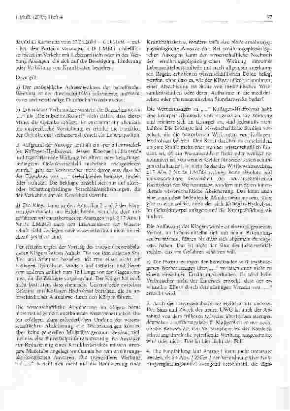 Vorschauseite 3: Zur Werbung mit Gelenkschutzformel für ein Nahrungsergänzungsmittel