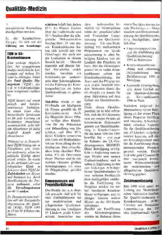 Vorschauseite 5: EU-Studie zur medizinischen und pflegerischen Qualitätssicherung