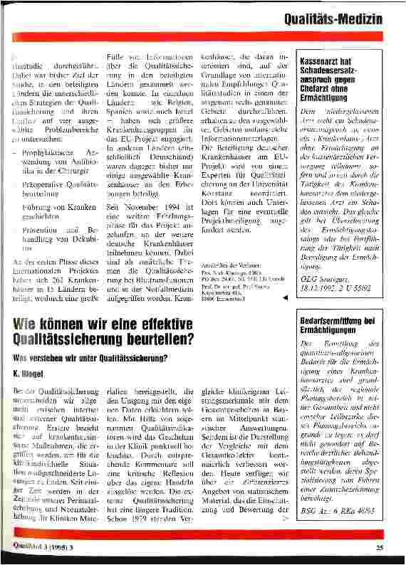 Vorschauseite 6: EU-Studie zur medizinischen und pflegerischen Qualitätssicherung