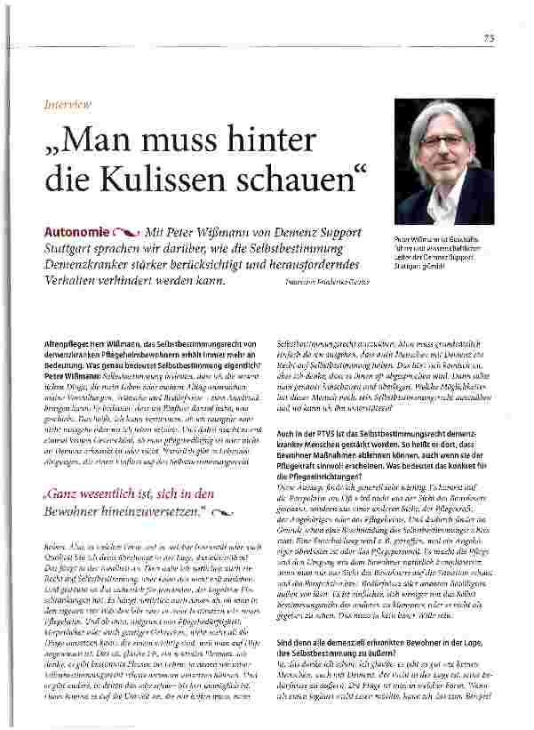 Vorschauseite 1: Man muss hinter die Kulissen schauen
