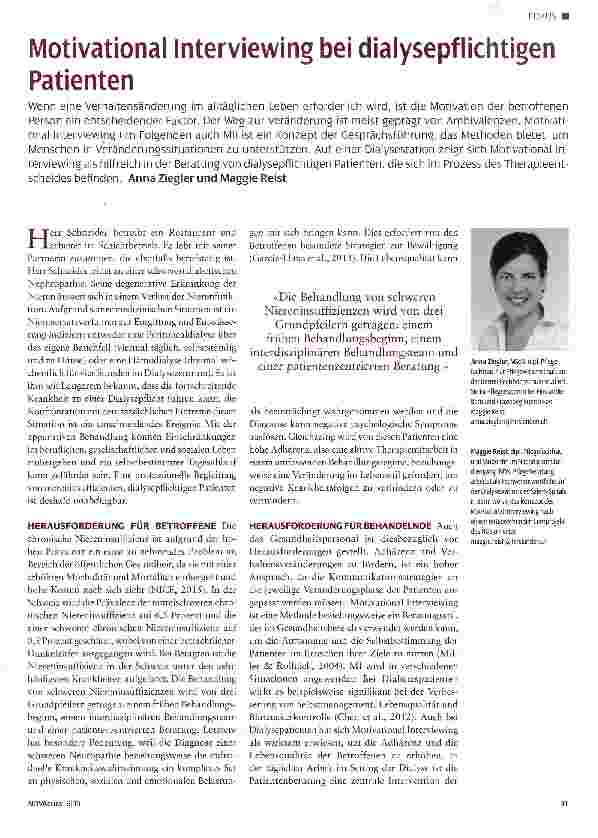 Vorschauseite 1: Motivational Interviewing bei dialysepflichtigen Patienten