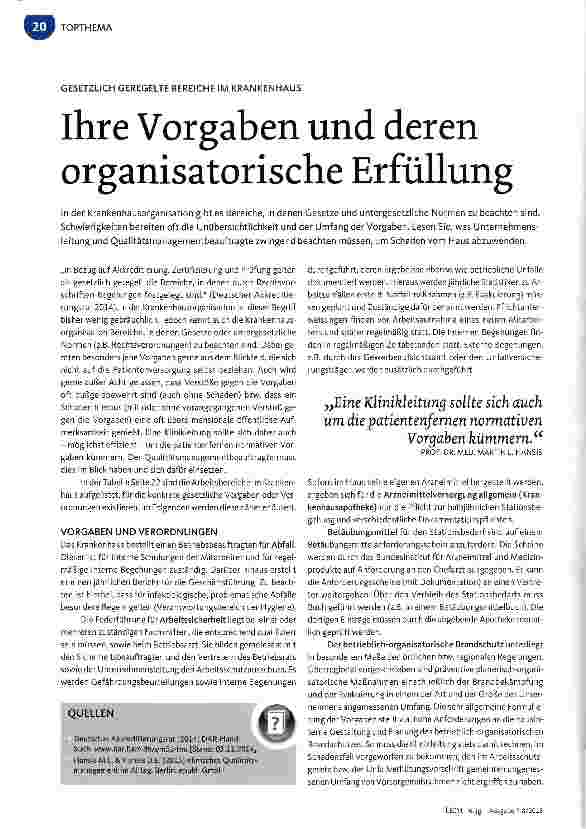 Vorschauseite 1: Ihre Vorgaben und deren organisatorische Erfüllung