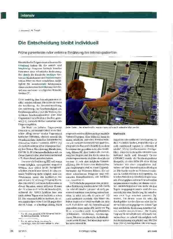 Vorschauseite 1: Die Entscheidung bleibt individuell