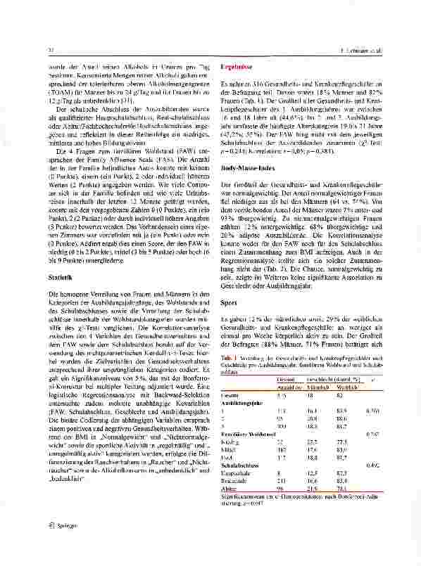 Vorschauseite 3: Ist das Gesundheitsverhalten von Auszubildenden in der Pflege mit deren sozioökonomisehen Status assoziiert?