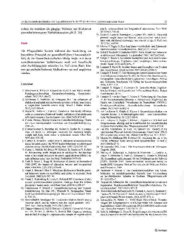 Vorschauseite 6: Ist das Gesundheitsverhalten von Auszubildenden in der Pflege mit deren sozioökonomisehen Status assoziiert?