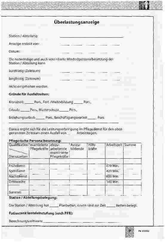 Vorschauseite 3: Überlastungsanzeige im Pflegedienst