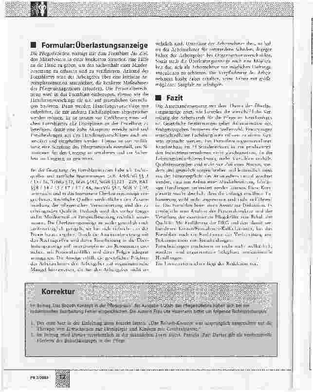 Vorschauseite 6: Überlastungsanzeige im Pflegedienst