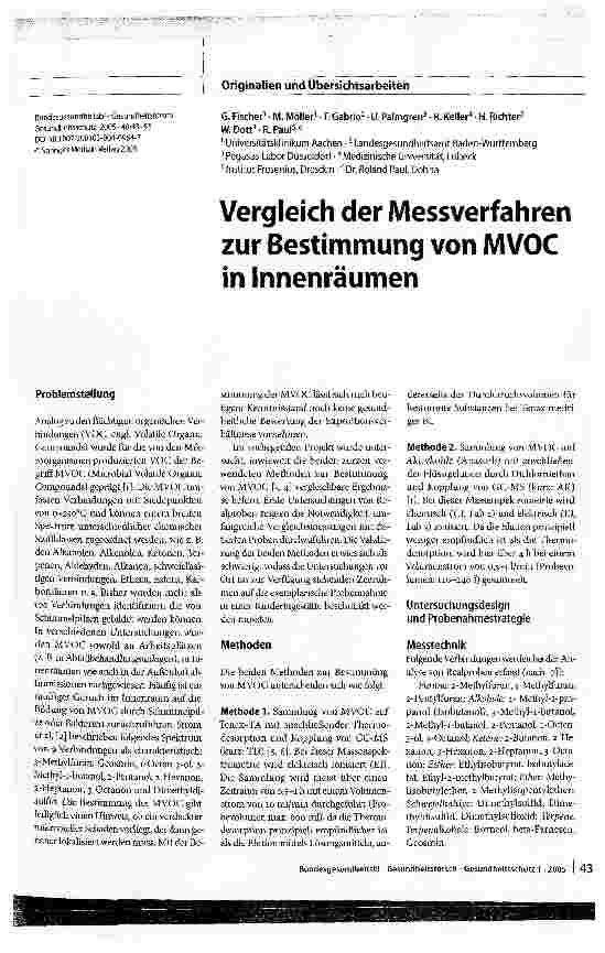Vorschauseite 1: Vergleich der Messverfahren zur Bestimmung von MVOC in Innenräumen