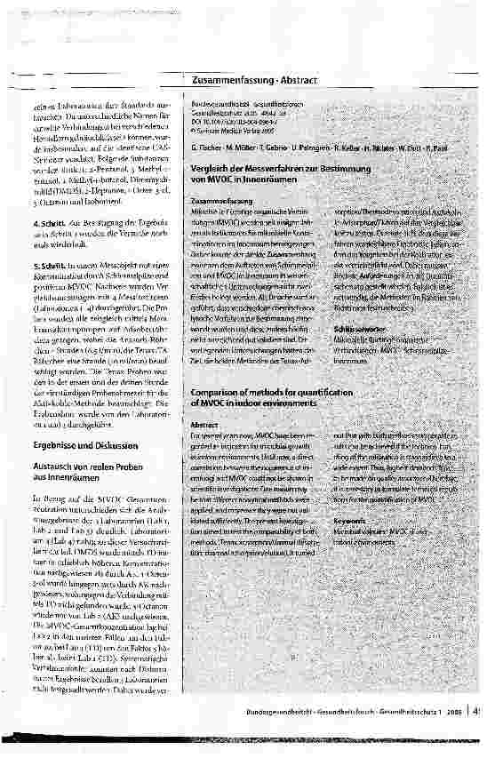 Vorschauseite 3: Vergleich der Messverfahren zur Bestimmung von MVOC in Innenräumen