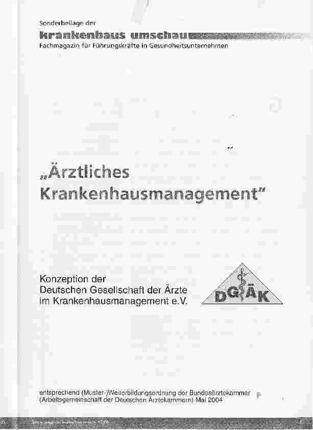 Vorschauseite 1: ÄrztIiches Krankenhausmanagement