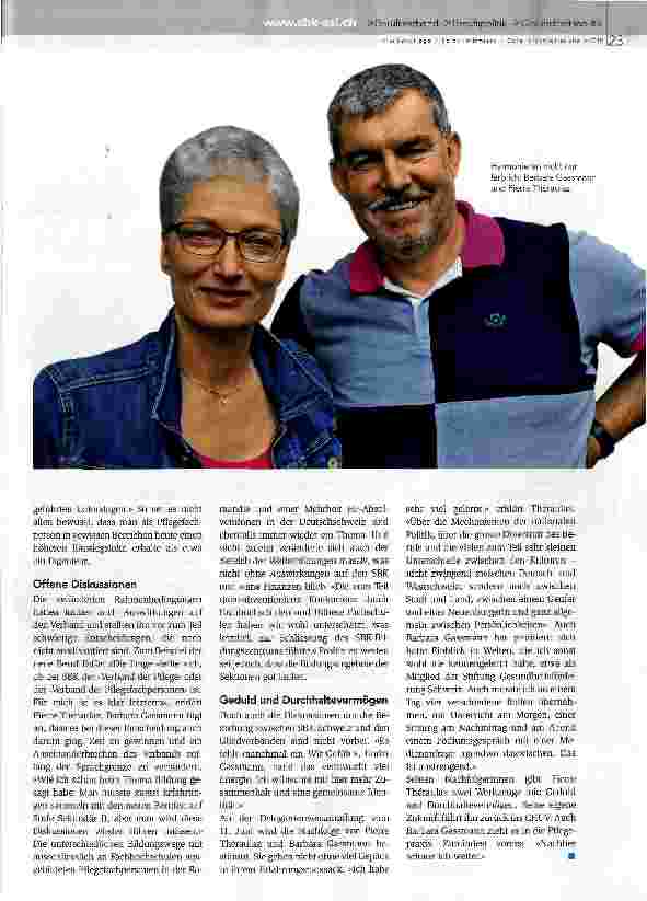 Vorschauseite 2: Abschied vom Präsidium Pierre Theraulaz und Barbara Gassmann Erfolgserlebnisse und Baustellen