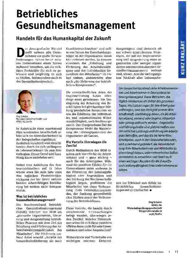 Vorschauseite 1: Betriebliches Gesundheitsmanagement