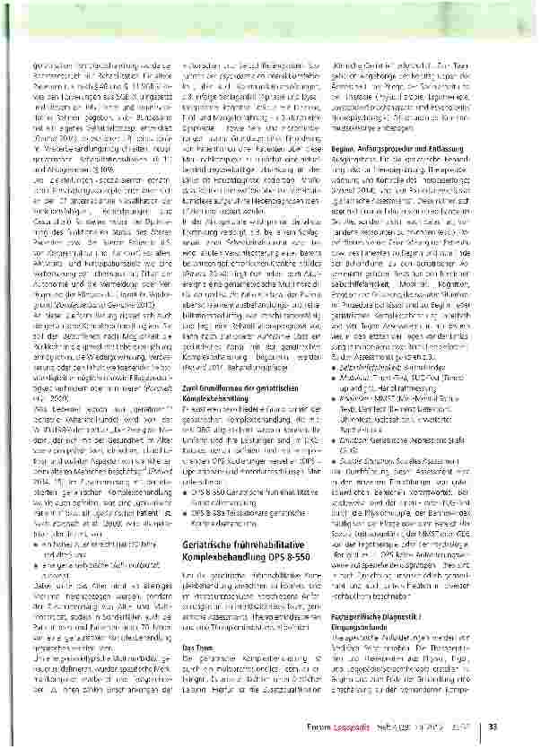 Vorschauseite 2: Die geriatrische Komplexbehandlung