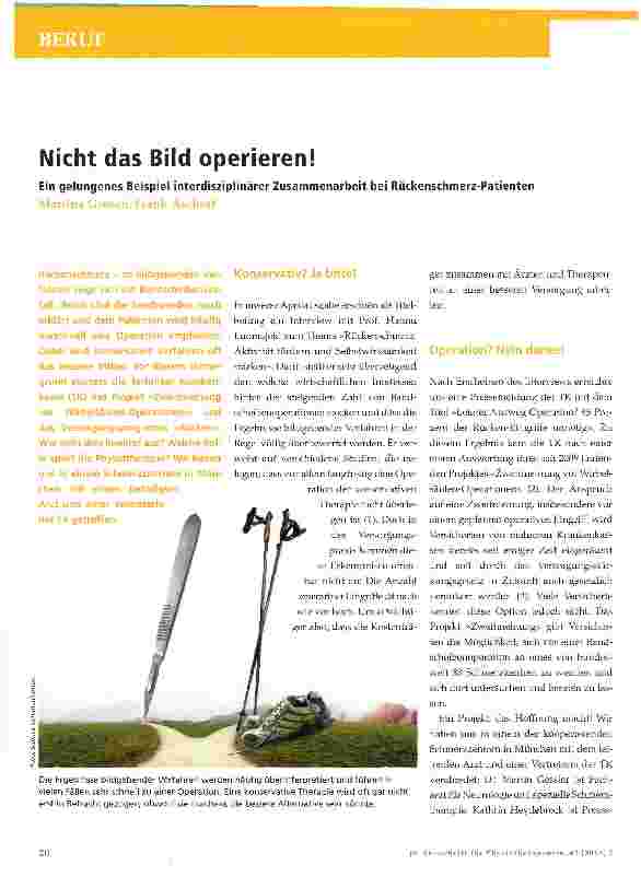 Vorschauseite 1: Nicht das Bild operieren!