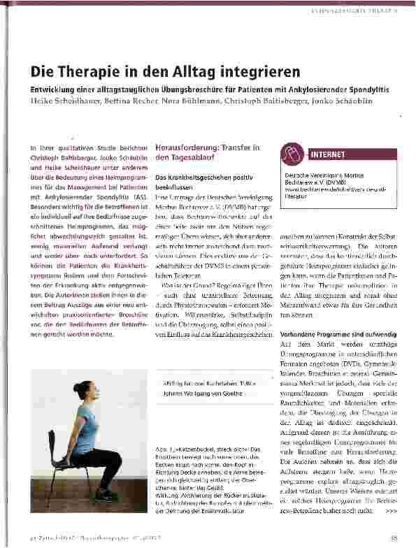 Vorschauseite 1: Die Therapie in den Alltag integrieren