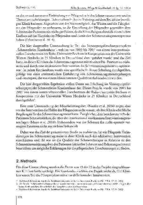 Vorschauseite 3: Selbsteinschätzung Pflegender zum Schmerzmanagement und zur Qualität der Versorgung vor und nach einer Schulung