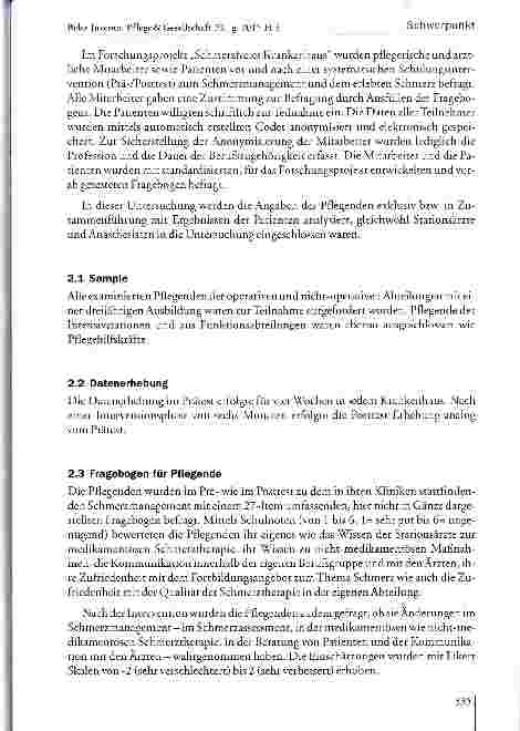 Vorschauseite 4: Selbsteinschätzung Pflegender zum Schmerzmanagement und zur Qualität der Versorgung vor und nach einer Schulung