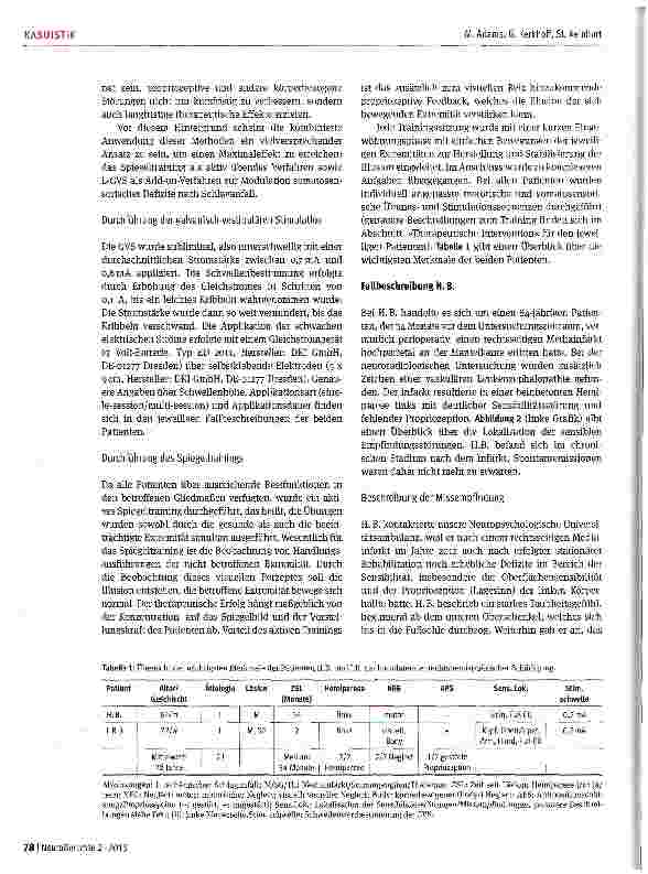 Vorschauseite 4: Galvanisch-vestibuläre Stimulation als Add-on-Verfahren bei der Behandlung somatosensorischer Störungen und Missempfindungen nach Schlaganfall: Zwei Fallstudien