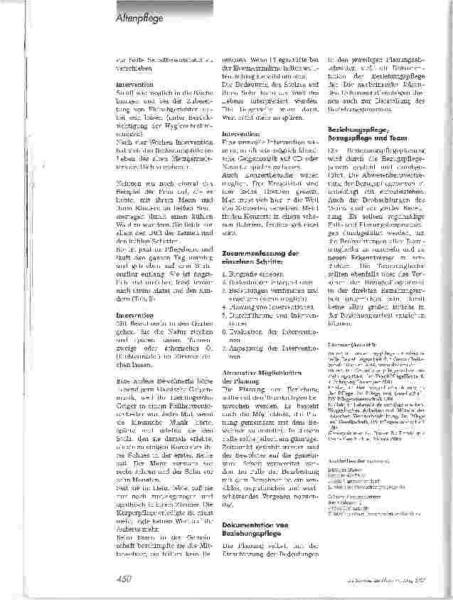 Vorschauseite 5: Die Beziehungspflegeplanung in der Bezugspflege in Altenhilfeeinrichtungen