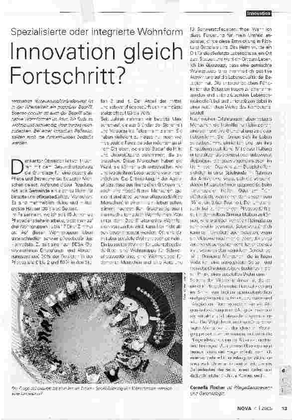 Vorschauseite 1: Spezialisierte oder integrierte WohnformInnovation gleich Fortschritt?