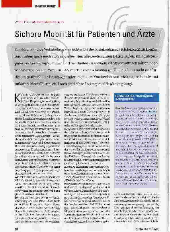 Vorschauseite 1: Sichere Mobilität für Patienten und Ärzte