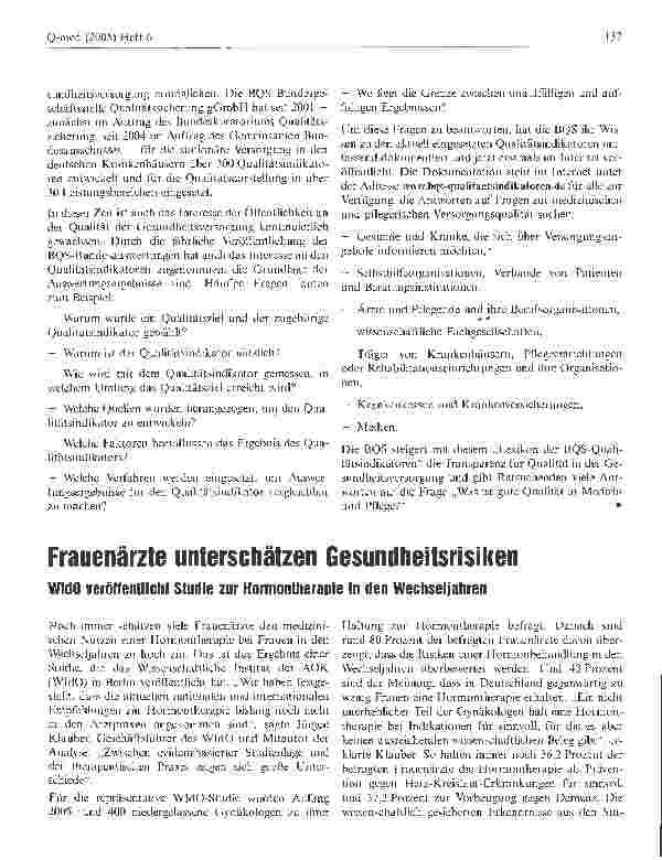 Vorschauseite 2: Was Sie schon immer über Qualität in Medizin und Pflege wissen wollten...