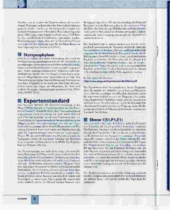 Vorschauseite 2: Expertenstandard Sturzprophylaxe in der Pflege