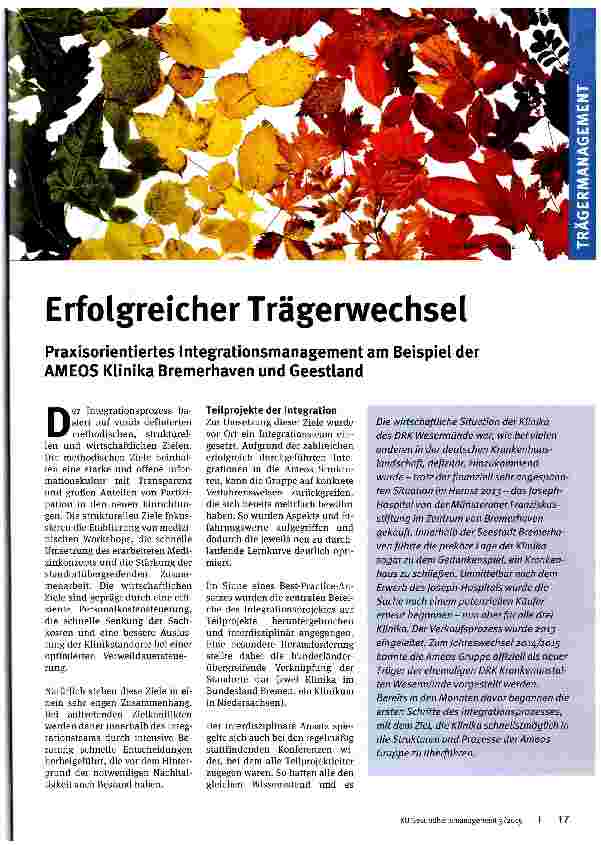 Vorschauseite 1: Erfolgreicher Trägerwechsel