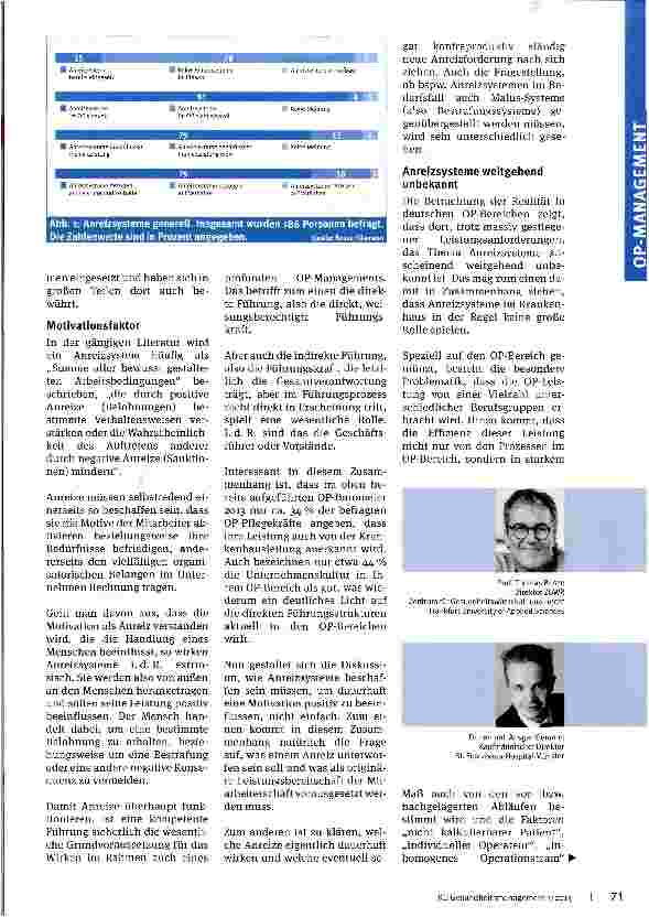 Vorschauseite 2: Anreizsysteme im OP Motivierend oder hemmend?