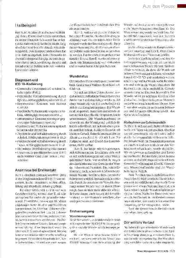 Vorschauseite 2: Aspekte der Verbesserung der Lebensqualität bei einem Wundpatienten mit Suchthintergrund