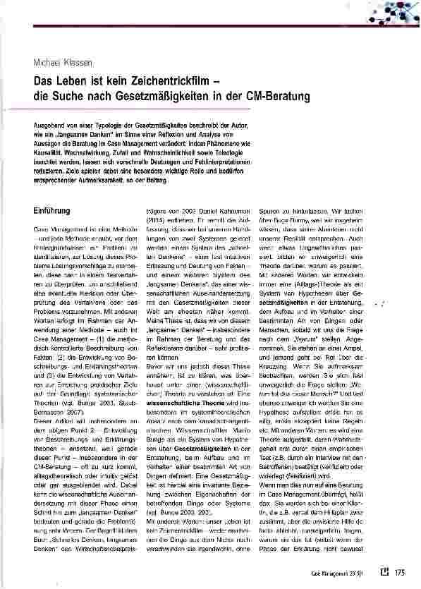 Vorschauseite 1: Das Leben ist kein Zeichentrickfilm - die Suche nach Gesetzmäßigkeiten in der CM-Beratung