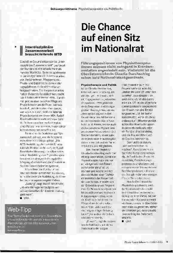 Vorschauseite 1: Die Chance auf einen Sitz im Nationalrat