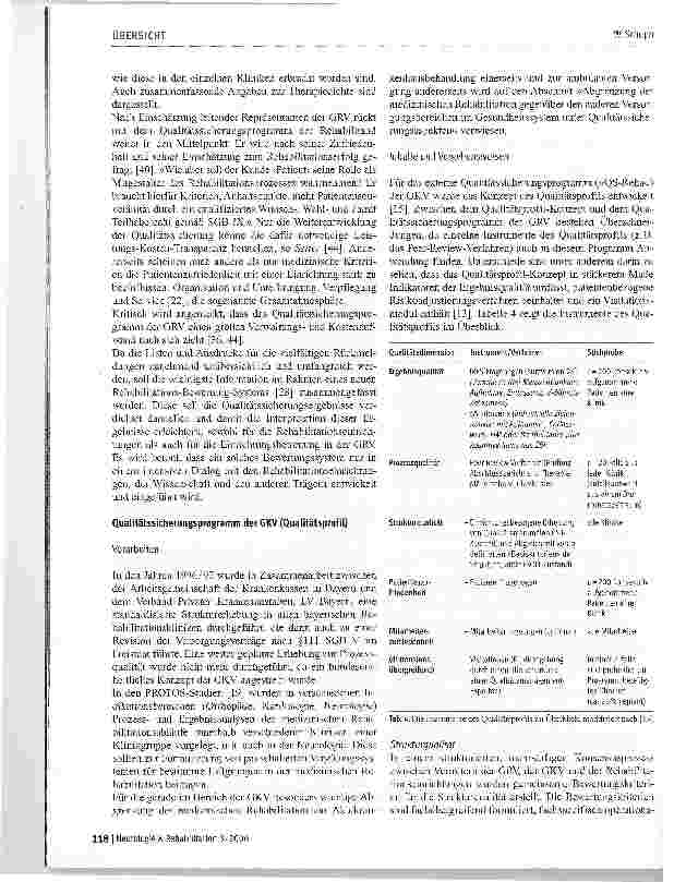 Vorschauseite 6: Externe Qualitätssicherungsprogramme der gesetzlichen Sozialversicherungen für die neurologische Rehabilitation - Übersicht der Vorgehensweisen und erste Ergebnisse