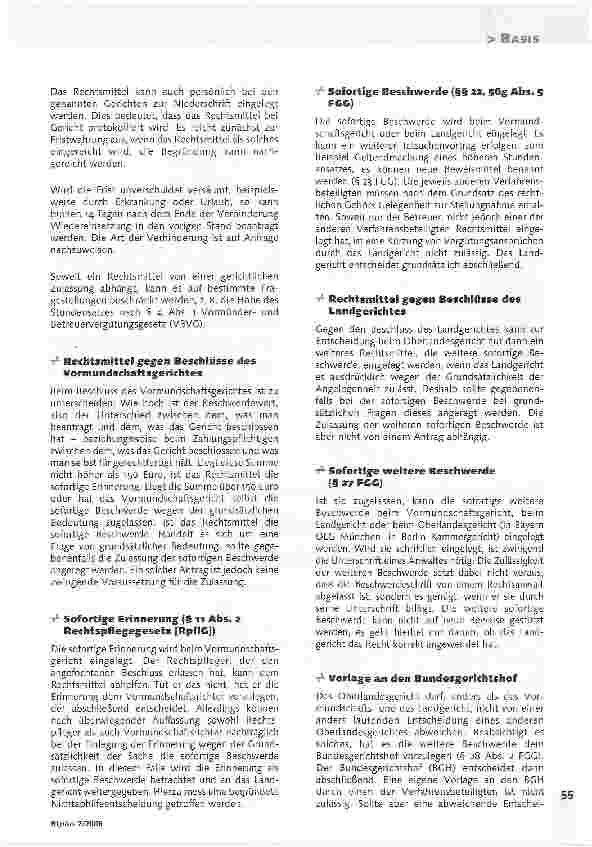 Vorschauseite 2: BetreuerentschädigungWelche Rechtsmittel kann der Betreuer einlegen?