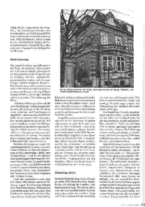 Vorschauseite 2: Leid und Freud einer psychosozialen BeratungsstelleDie Familienund Erziehungsberatung Basel als Beispiel