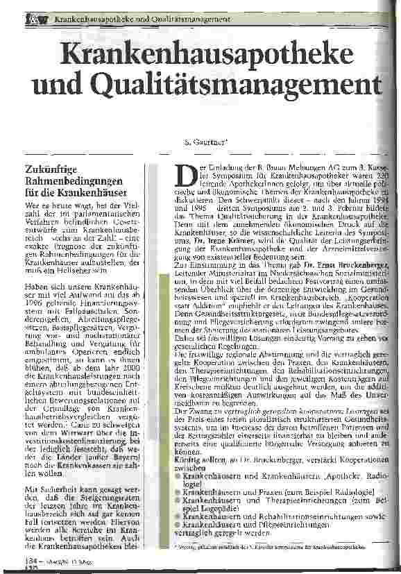 Vorschauseite 1: Krankenhausapotheke und Qualitätsmanagement