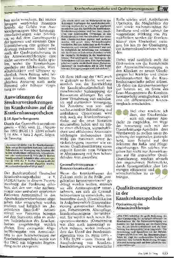 Vorschauseite 2: Krankenhausapotheke und Qualitätsmanagement