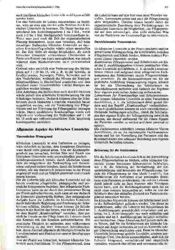 Vorschauseite 4: Klinischer Unterricht: Die Situation an deutschen Krankenpflegeschulen