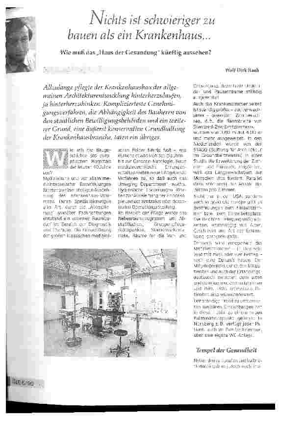 Vorschauseite 1: Nichts ist schwieriger zu bauen als ein Krankenhaus...