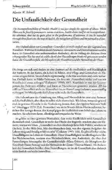 Vorschauseite 1: Die Unfasslichkeit der Gesundheit