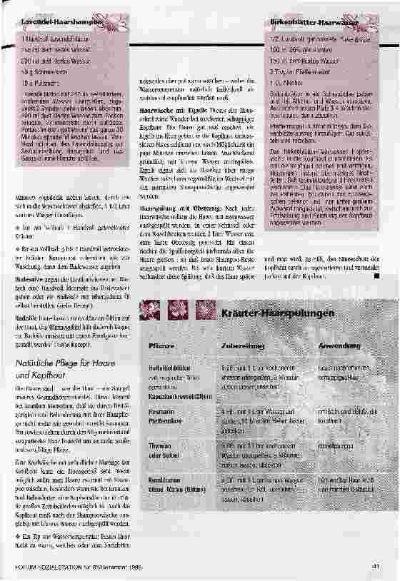 Vorschauseite 3: Körperpflege - aber natürlich 1. Teil: Haut & Haar reinigen und pflegen