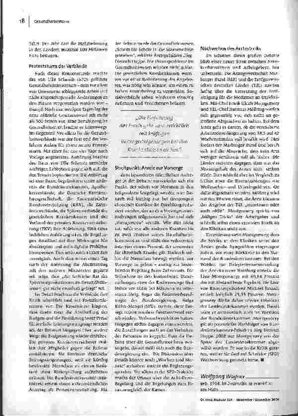 Vorschauseite 3: Oh Wehe - Die schwere Geburt der Gesundheitsreform